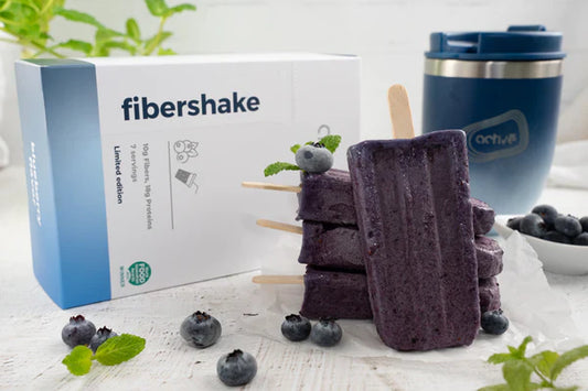 Blaubeereis aus FiberShake - ein gesunder und kalorienarmer Sommergenuss😋